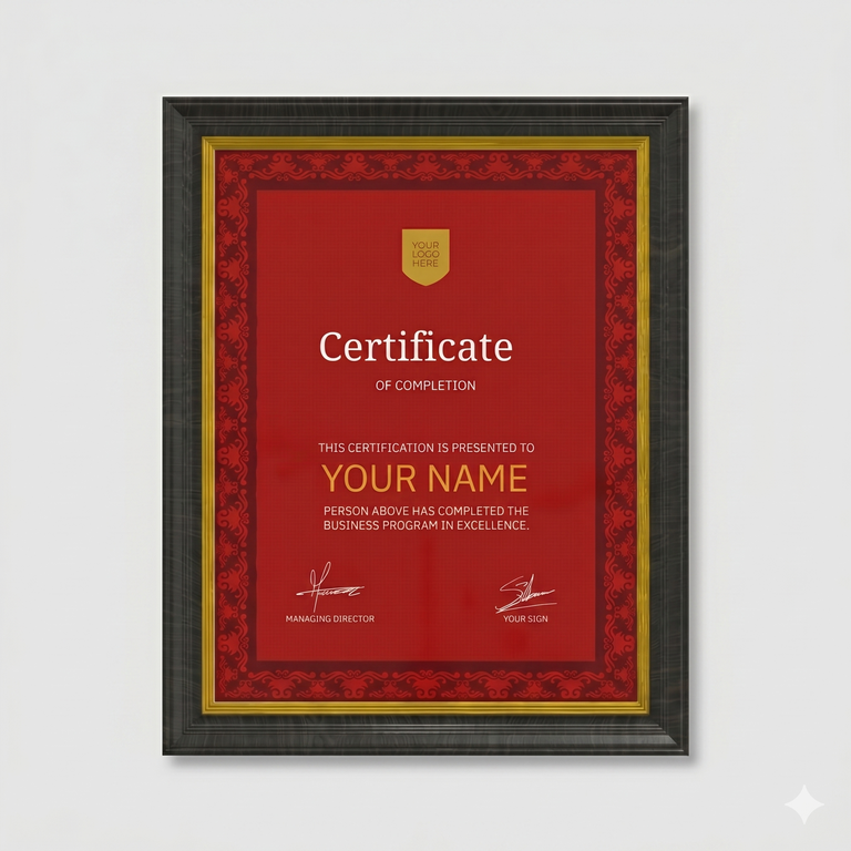 Certificate Frame - Gold